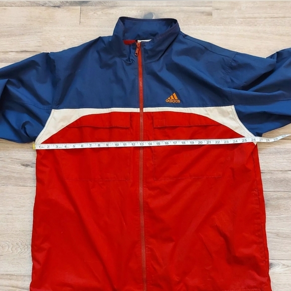 Vintage Mens Adidas Full Zip Zip-Up Track Jacket Red Blue White Size XL - Picture 3 of 6